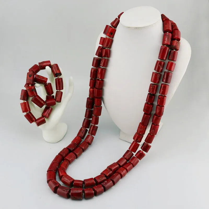 Coral Beads Set (Neck + Wrist)