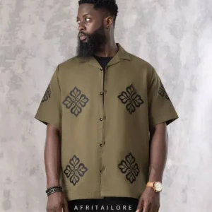 Native Short Sleeve Shirt (Modern Yoruba Style)