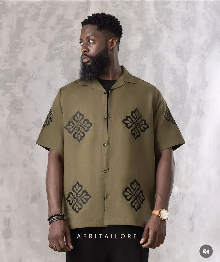 Native Short Sleeve Shirt (Modern Yoruba Style)
