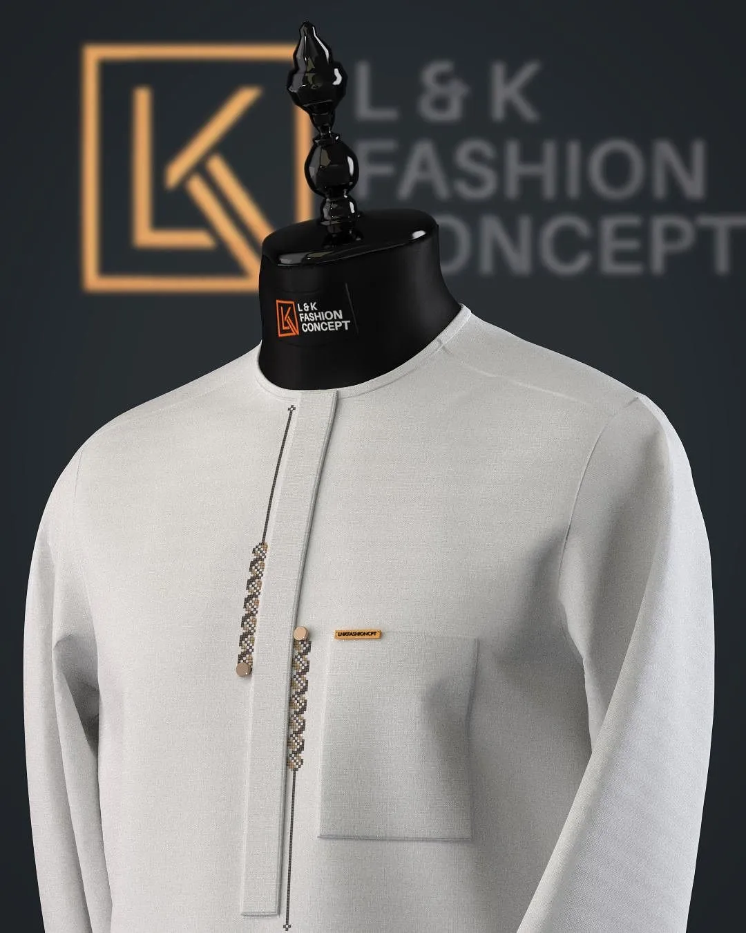 Luxury Kaftan Set With Detailed Neck Embroidery
